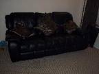 2+3 seater leather sofas black real Italian leather....