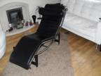 Le Corbusier Chaise Lounge - Black Leather - LC4