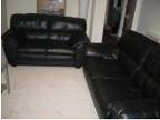 Black Leather 3 seater & 2 Seater Sofa's
